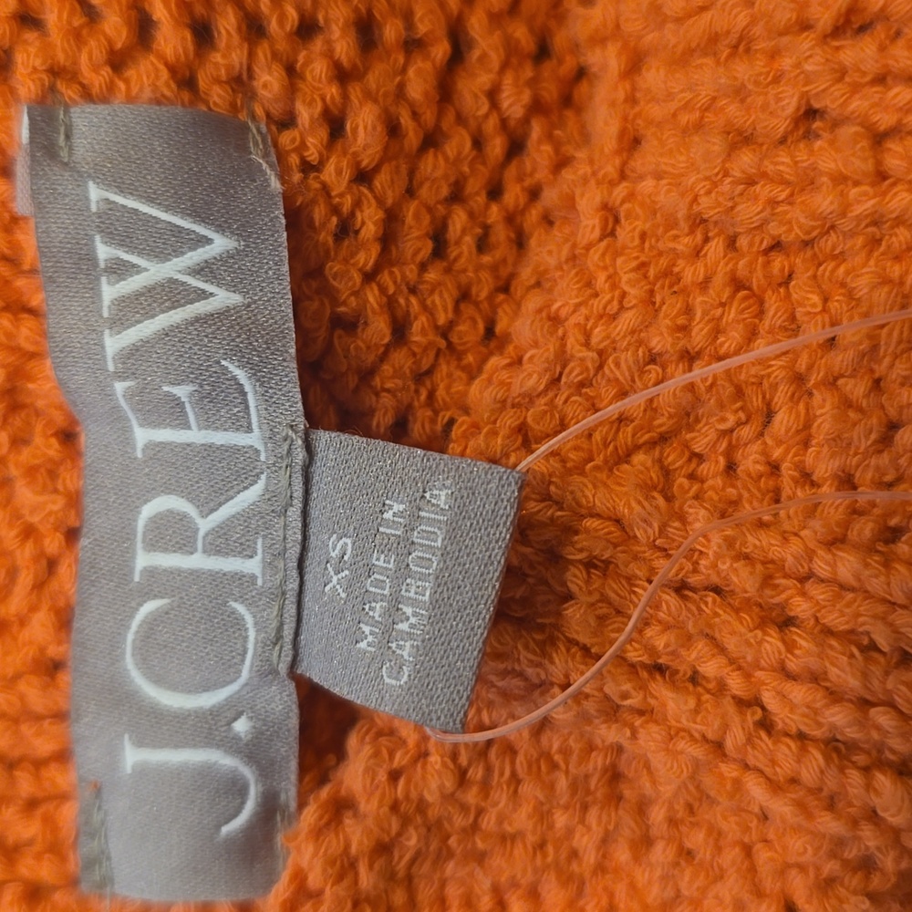 J.Crew Retail Marina sweater in textured cotton blend $118 Sunfire Coral XS - Picture 5 of 10
